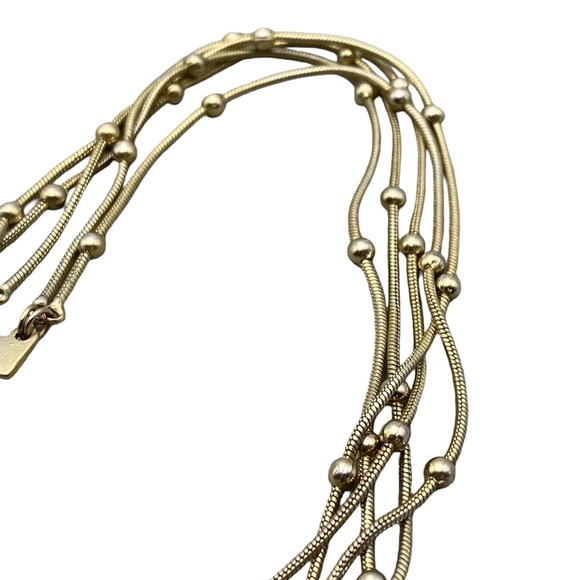 NY & Co Multi-Chain Layered Satellite Bead Necklace Gold-Tone - Picture 5 of 9